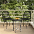 Bowery Hill Contemporary Weather-Resistant Garden Dining Set in Black