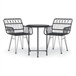 Bowery Hill Contemporary Weather-Resistant Garden Dining Set in Black