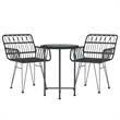 Bowery Hill Contemporary Weather-Resistant Garden Dining Set in Black