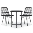 Bowery Hill Contemporary Weather-Resistant Garden Dining Set in Black