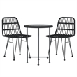 Bowery Hill Contemporary Weather-Resistant Garden Dining Set in Black