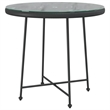 Bowery Hill Poly Rattan & Tempered Glass Medium Garden Dining Set in Black