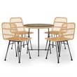 Bowery Hill Poly Rattan Medium Tough Garden Dining Set in Black