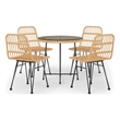 Bowery Hill Poly Rattan Medium Tough Garden Dining Set in Black
