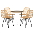 Bowery Hill Poly Rattan Medium Tough Garden Dining Set in Black