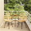 Bowery Hill Poly Rattan Medium Tough Garden Dining Set in Black