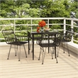 Bowery Hill Poly Rattan Standard Durable Garden Dining Set in Black