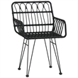 Bowery Hill Poly Rattan Standard Durable Garden Dining Set in Black