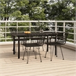 Bowery Hill Poly Rattan & Tempered Glass Medium Garden Dining Set in Black