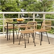 Bowery Hill Poly Rattan Medium Durable Garden Dining Set in Black