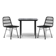 Bowery Hill Poly Rattan Medium Durable Garden Dining Set in Black
