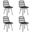 Bowery Hill Poly Rattan Medium Durable Garden Dining Set in Black