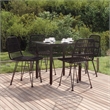 Bowery Hill Poly Rattan Medium Durable Garden Dining Set in Black