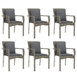 Bowery Hill PE Rattan 7 Piece Durable Garden Dining Set in Gray