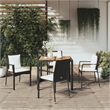 Bowery Hill Contemporary Medium PE Rattan Garden Dining Set in Black
