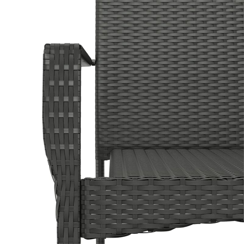 Bowery Hill Contemporary Weather-Resistant Garden Dining Set in Black