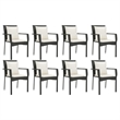 Bowery Hill Contemporary PE Rattan Durable Garden Dining Set in Black