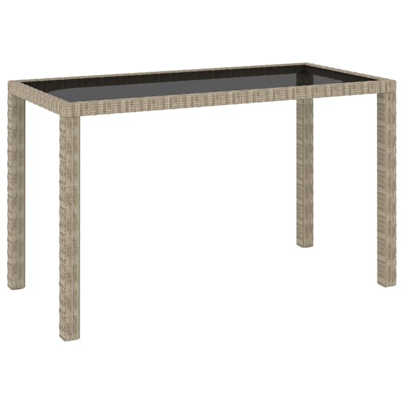 Bowery Hill Contemporary Synthetic Poly Rattan Patio Dining Set in Beige/Cream
