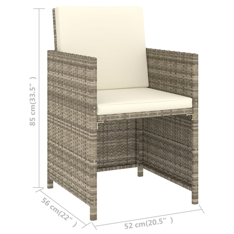 Bowery Hill Contemporary Synthetic Poly Rattan Patio Dining Set in Beige/Cream