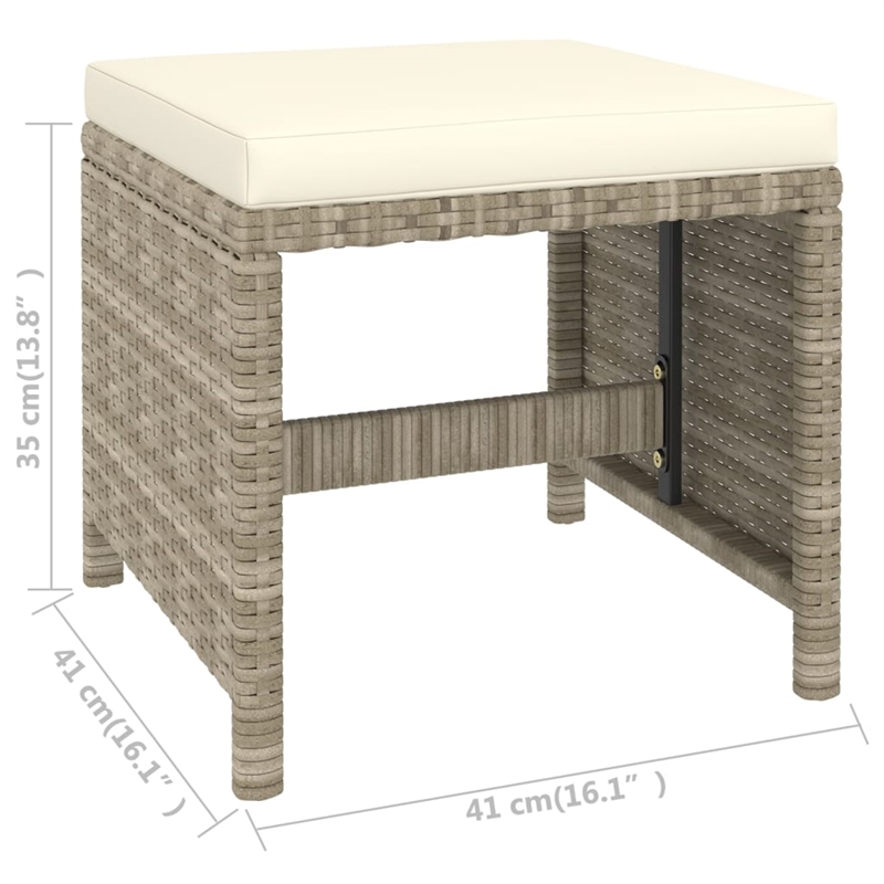 Bowery Hill Contemporary Synthetic Poly Rattan Patio Dining Set in Beige/Cream