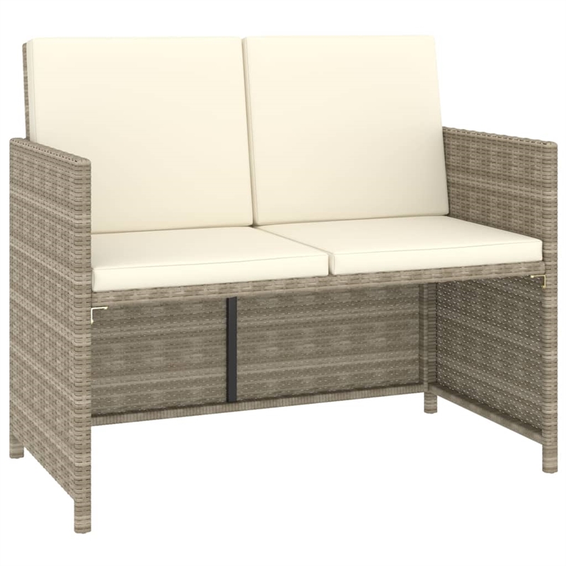 Bowery Hill Contemporary Synthetic Poly Rattan Patio Dining Set in Beige/Cream