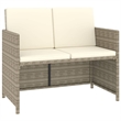 Bowery Hill Contemporary Synthetic Poly Rattan Patio Dining Set in Beige/Cream