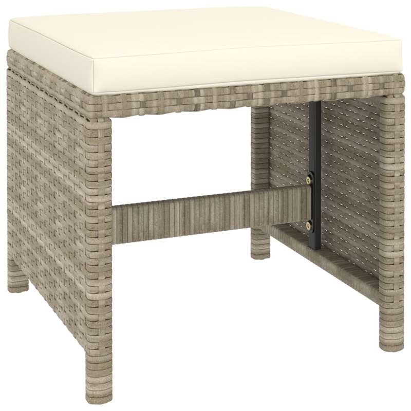 Bowery Hill Contemporary Synthetic Poly Rattan Patio Dining Set in Beige/Cream
