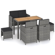 Bowery Hill Contemporary Weather-Resistant 6 Piece Outdoor Dining Set in Gray