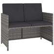 Bowery Hill Contemporary Weather-Resistant 6 Piece Outdoor Dining Set in Gray
