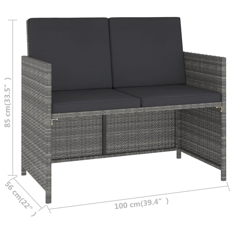 Bowery Hill Contemporary Weather-Resistant 6 Piece Outdoor Dining Set in Gray