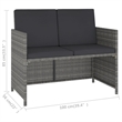 Bowery Hill Contemporary Weather-Resistant 6 Piece Outdoor Dining Set in Gray