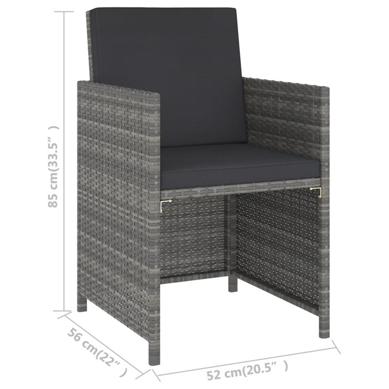 Bowery Hill Contemporary Weather-Resistant 6 Piece Outdoor Dining Set in Gray