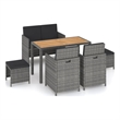 Bowery Hill Contemporary Weather-Resistant 6 Piece Outdoor Dining Set in Gray