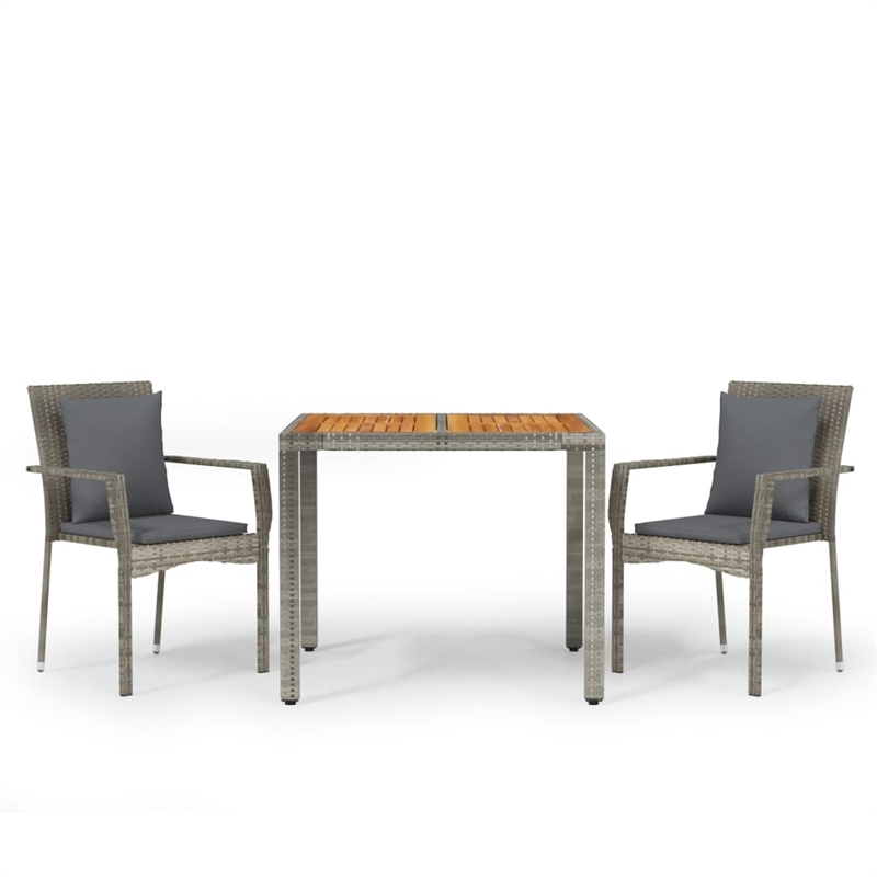 Bowery Hill Contemporary Weather-Resistant Garden Dining Set in Gray