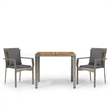 Bowery Hill Contemporary Weather-Resistant Garden Dining Set in Gray