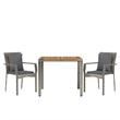 Bowery Hill Contemporary Weather-Resistant Garden Dining Set in Gray