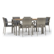 Bowery Hill Contemporary Weather-Resistant 7 Piece Garden Dining Set in Gray