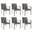 Bowery Hill Contemporary Weather-Resistant 7 Piece Garden Dining Set in Gray