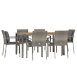 Bowery Hill Contemporary Weather-Resistant 7 Piece Garden Dining Set in Gray