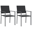 Bowery Hill Contemporary Medium PE Rattan Garden Dining Set in Black