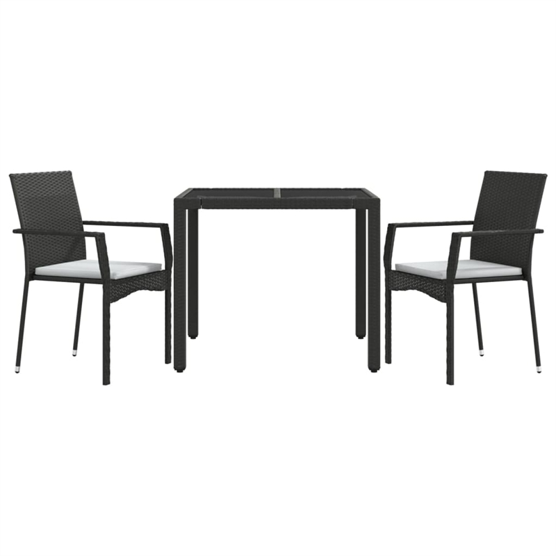 Bowery Hill Contemporary Weather-Resistant Garden Dining Set in Black