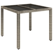 Bowery Hill PE Rattan and Tempered Glass Garden Dining Set in Gray