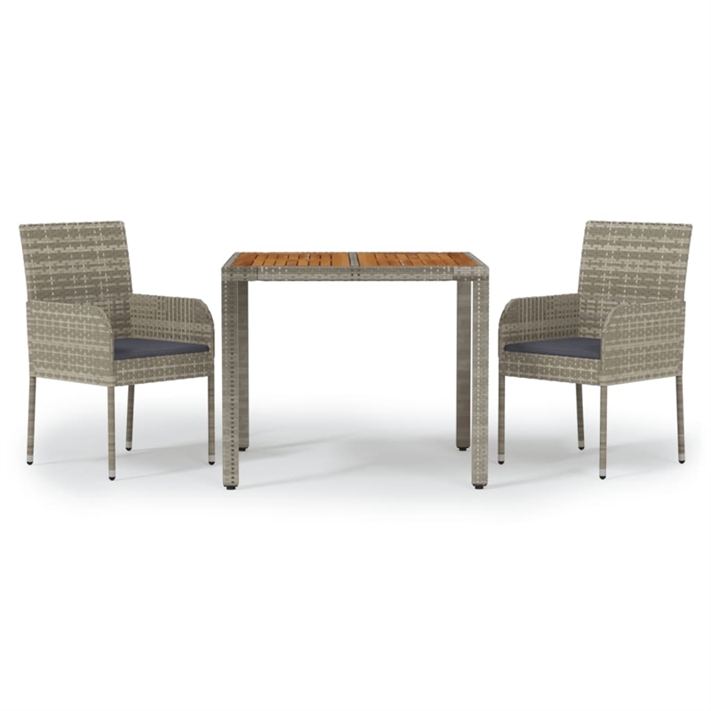 Bowery Hill PE Rattan Standard Modular Garden Dining Set in Gray
