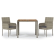 Bowery Hill PE Rattan Standard Modular Garden Dining Set in Gray