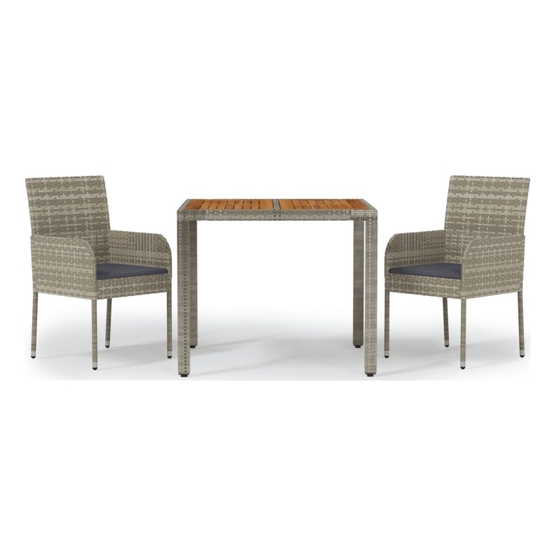 Bowery Hill PE Rattan Standard Modular Garden Dining Set in Gray