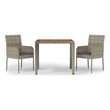 Bowery Hill PE Rattan Standard Modular Garden Dining Set in Gray