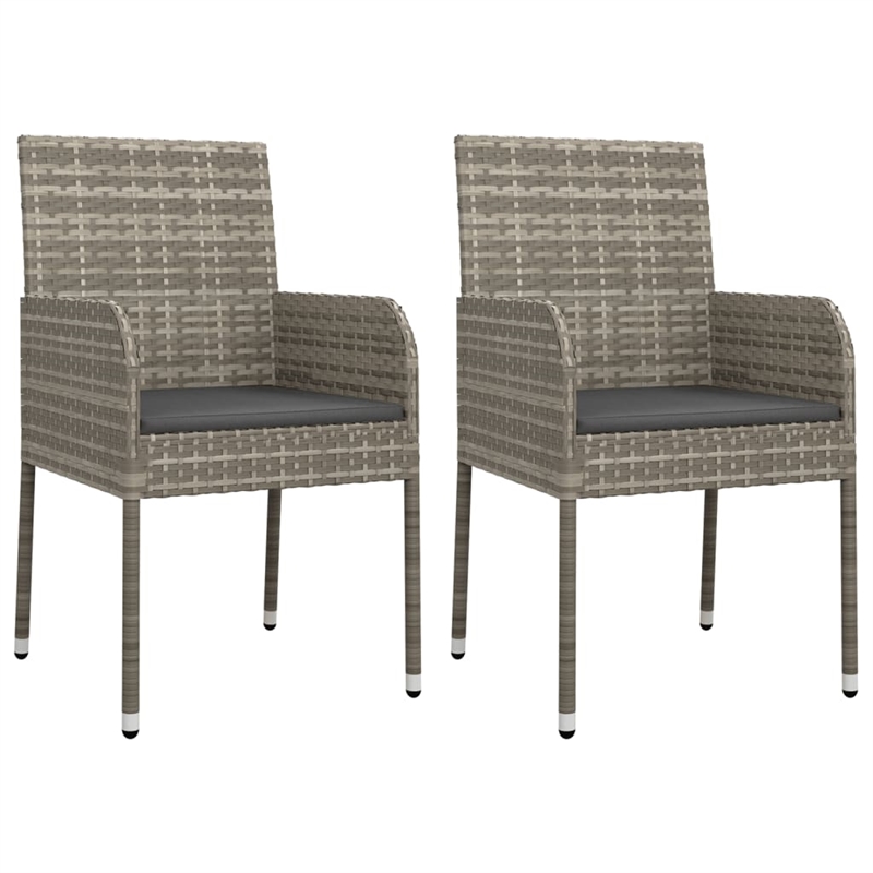 Bowery Hill PE Rattan Standard Modular Garden Dining Set in Gray