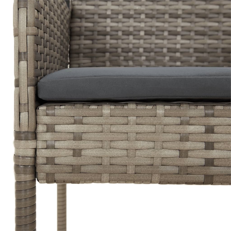 Bowery Hill PE Rattan Standard Modular Garden Dining Set in Gray