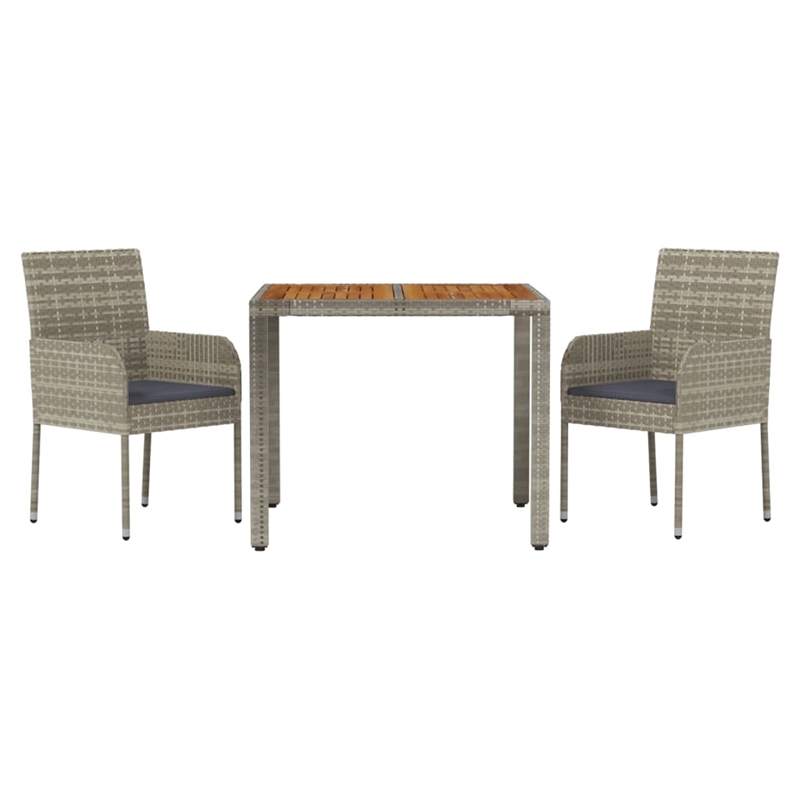 Bowery Hill PE Rattan Standard Modular Garden Dining Set in Gray