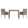 Bowery Hill PE Rattan Standard Modular Garden Dining Set in Gray